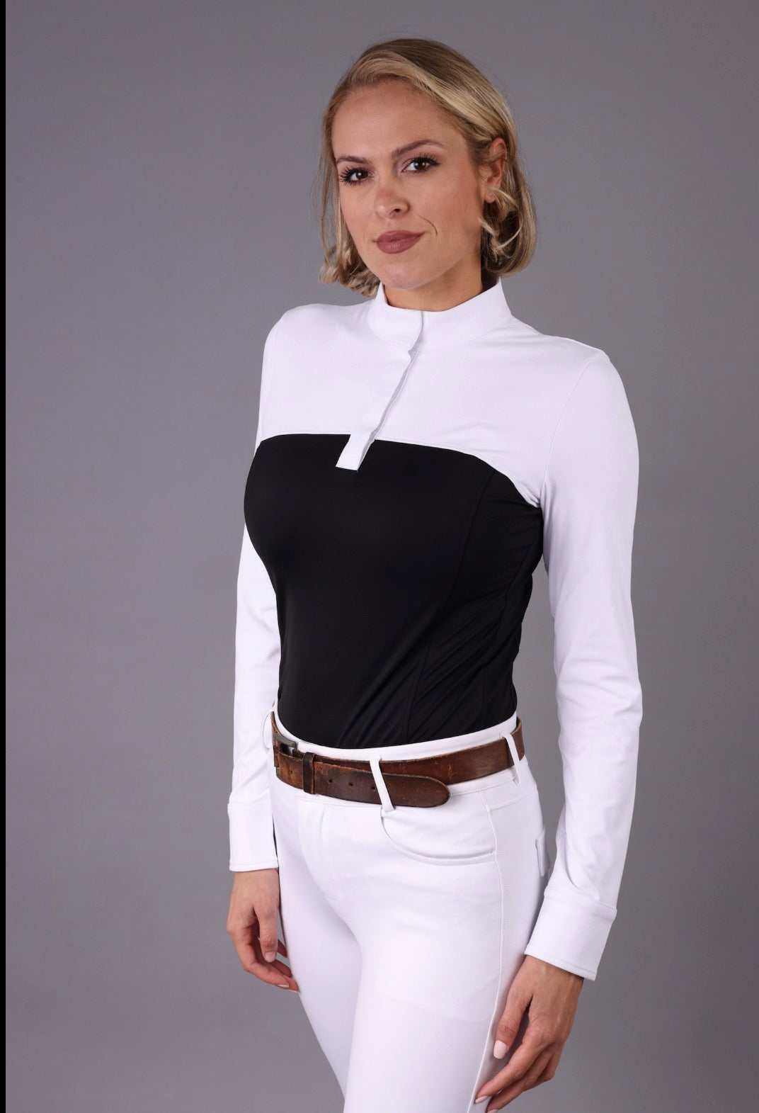 FEQ Samantha Split Color Long Sleeve Show Shirt