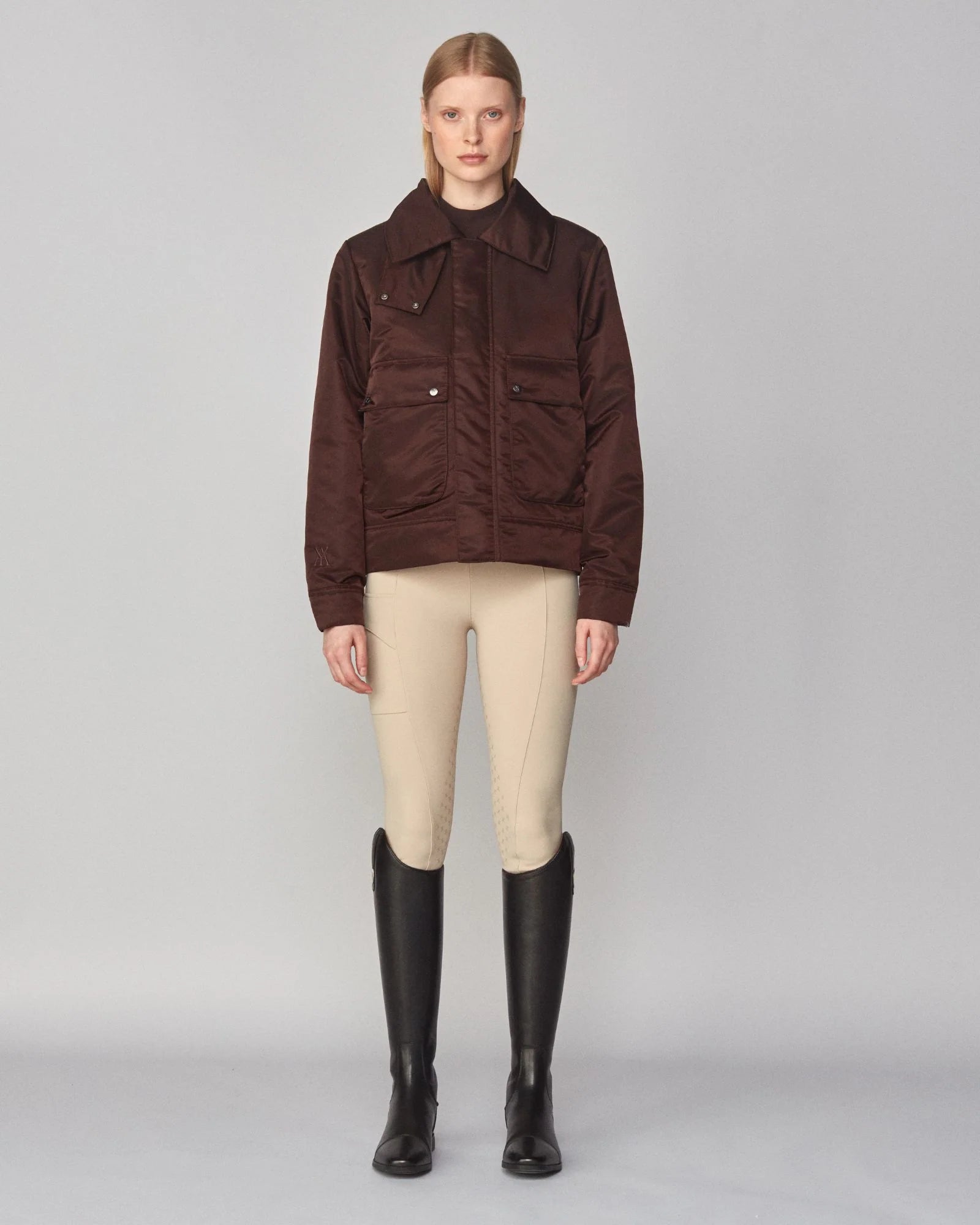 Yagya Short Padded Jacket in Brown
