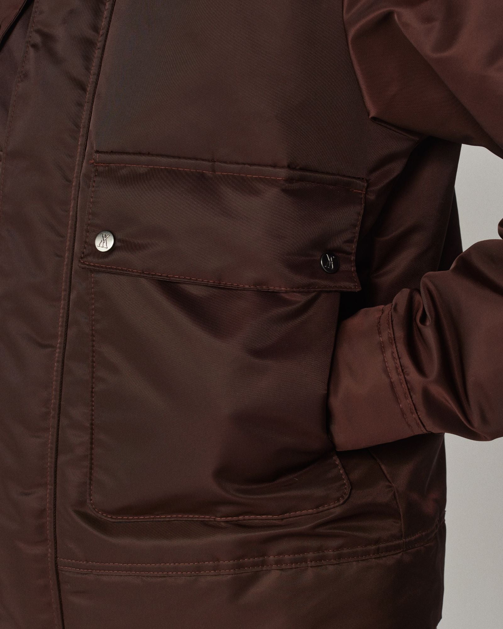 Yagya Short Padded Jacket in Brown