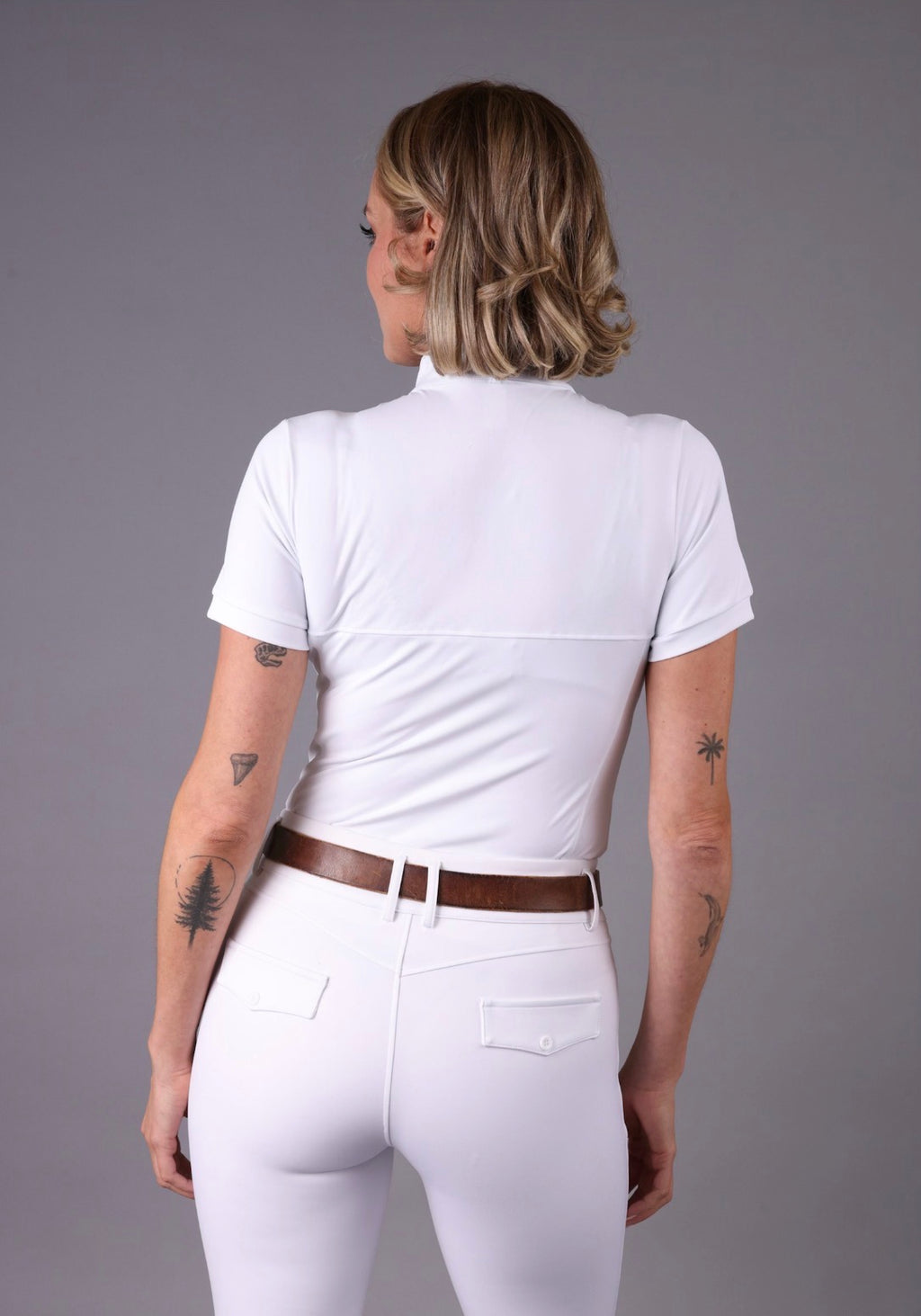 FEQ Samantha Split Color Short Sleeve Show Shirt