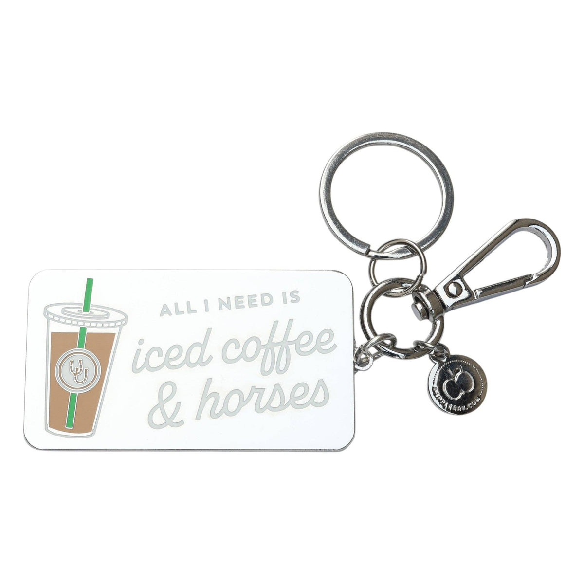 DAPPLEBAY Iced Coffee & Horses Keychain