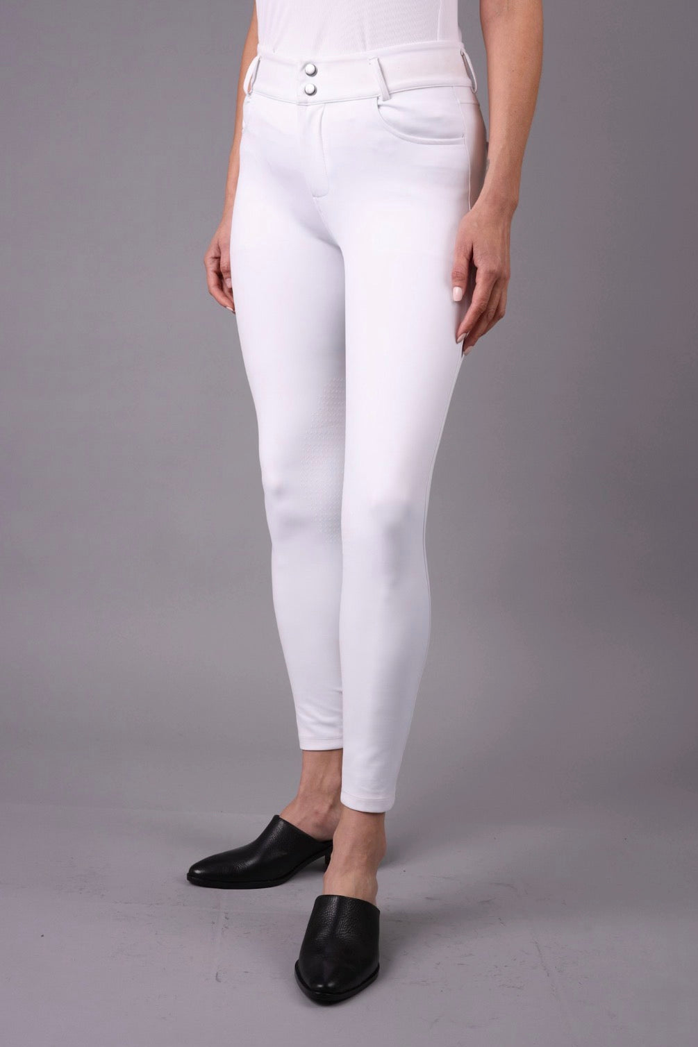 FEQ Arina Silicone Knee Patch Breeches in White