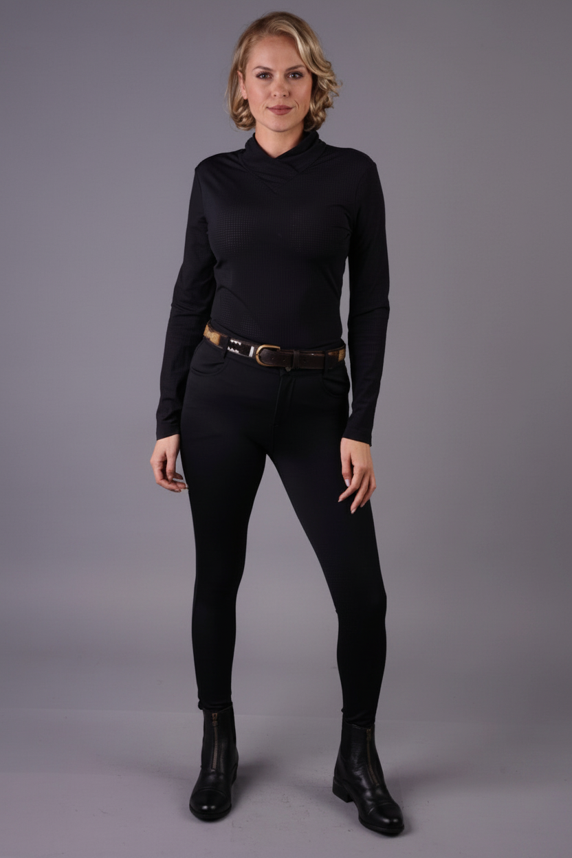 FEQ Arina Silicone Full Seat Breeches in Black