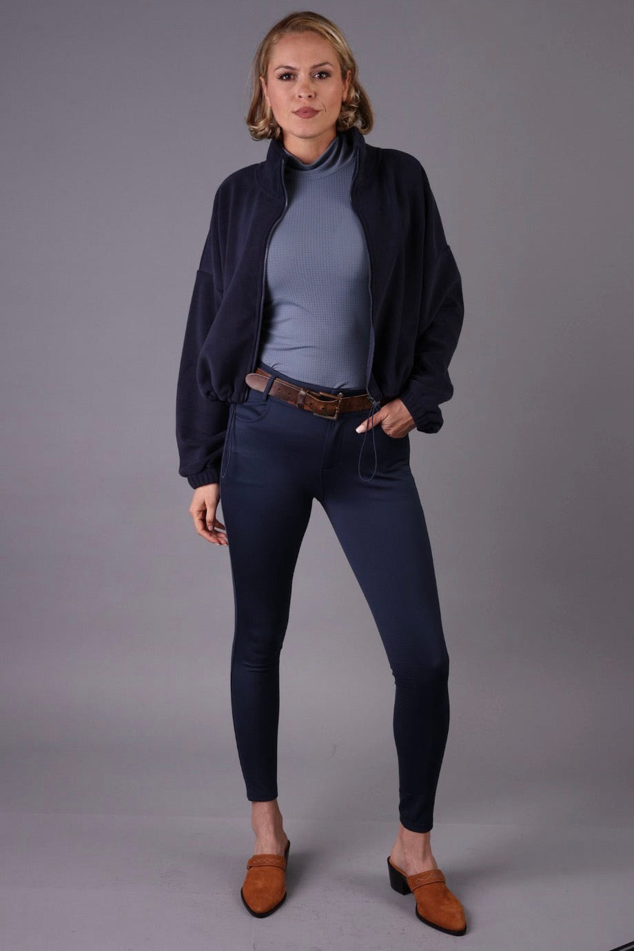 FEQ Arina Silicone Full Seat Breeches in Navy