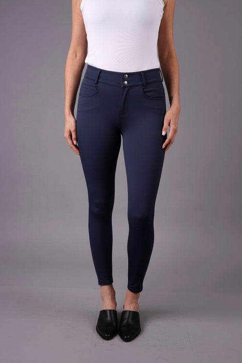 Arina Silicone Knee Patch Breeches in Navy