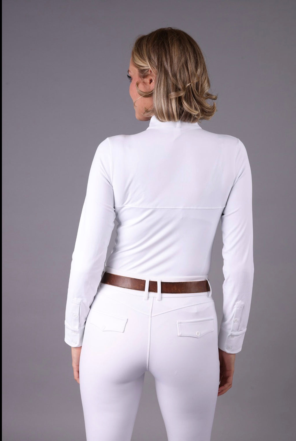 FEQ Samantha Split Color Long Sleeve Show Shirt