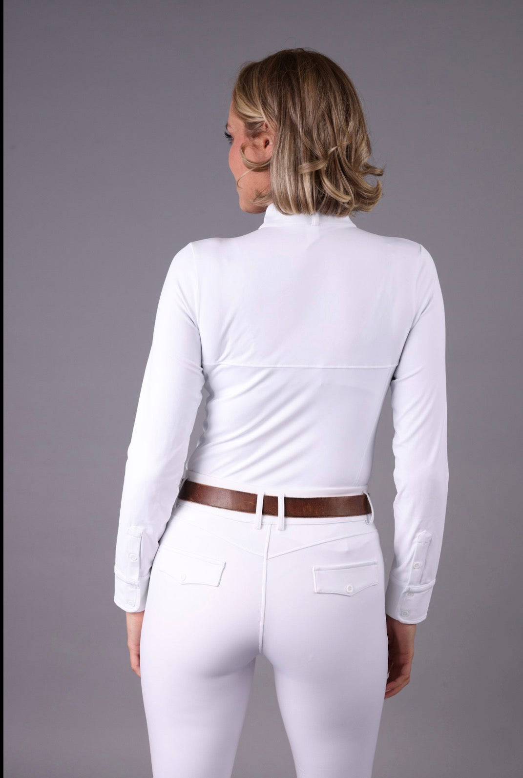 FEQ Samantha Split Color Long Sleeve Show Shirt
