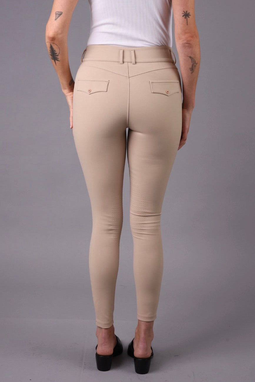 FEQ Arina Silicone Knee Patch Breeches in Beige