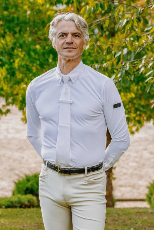 EQUITHÈME Long-Sleeved Competition Polo - Adrien White