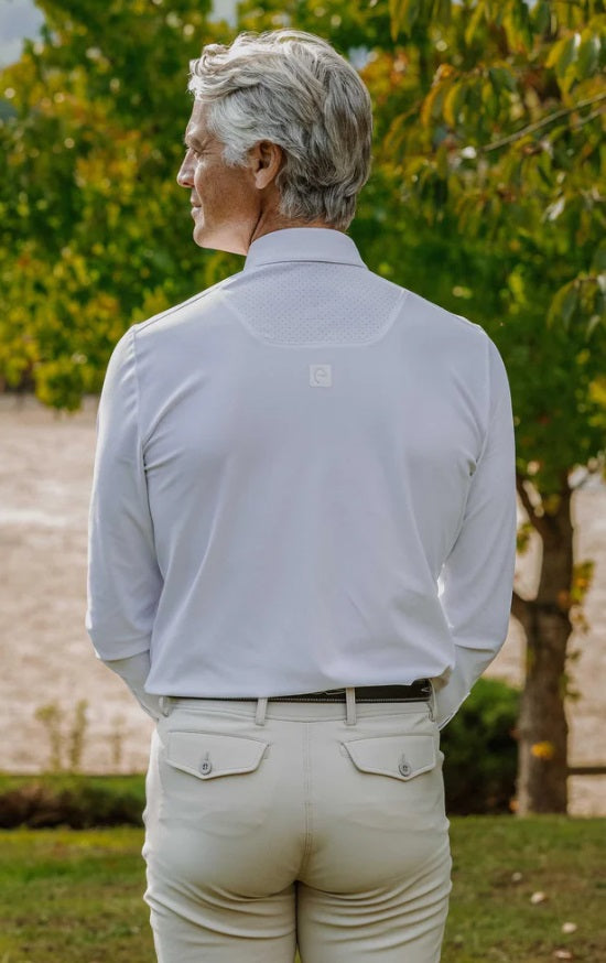 EQUITHÈME Long-Sleeved Competition Polo - Adrien White